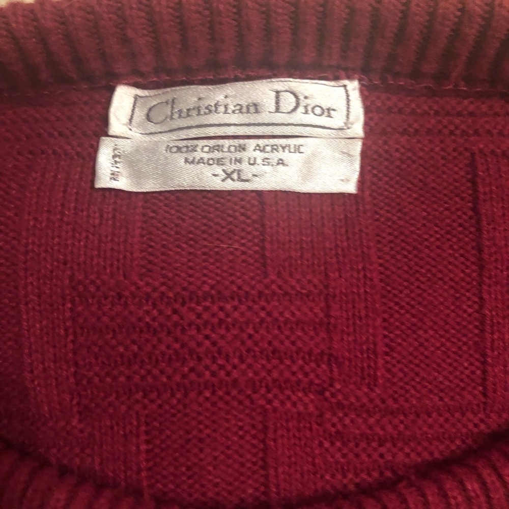 Christian Dior Vintage Burgandy Sweater VSCO